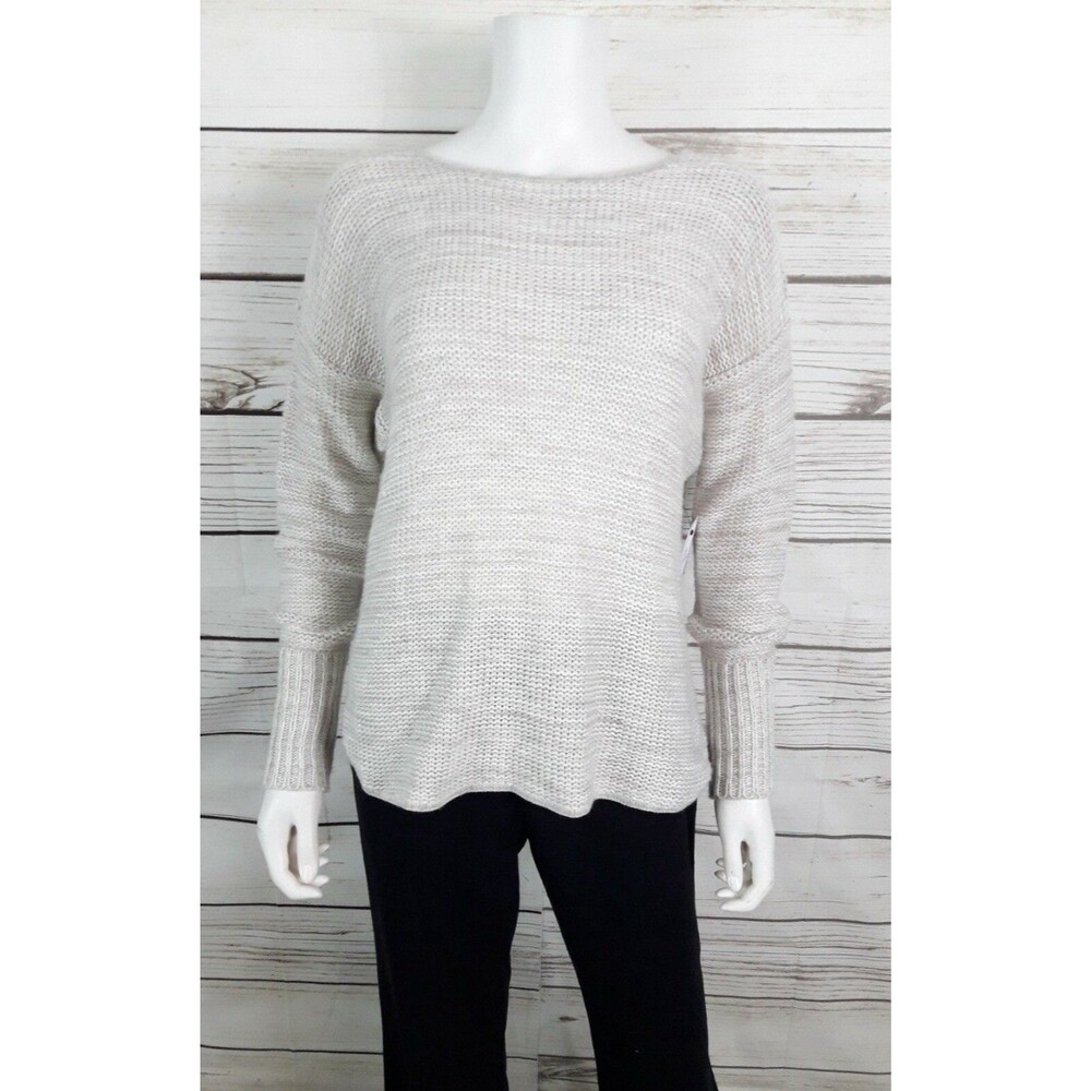 Susina Womens Hi-Low Sweater Size L Oatmeal Beige Long Sleeve Relaxed Pullover - Picture 1 of 10